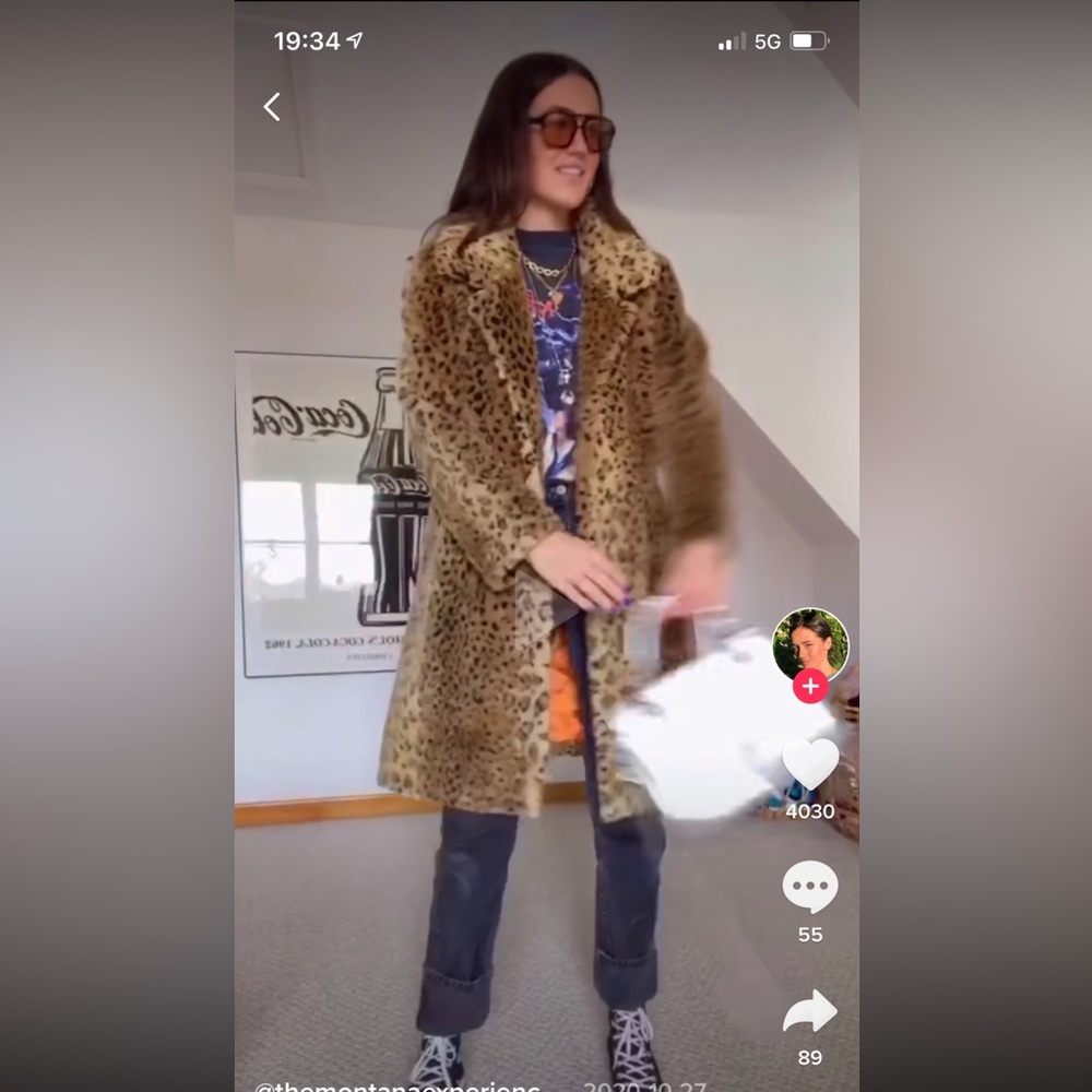 Faux Fur Cheetah Print Coat